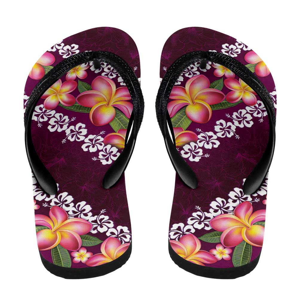 Pink Polynesia Flip Flops Plumeria Hibiscus Tropical Vibes - Polynesian Pride