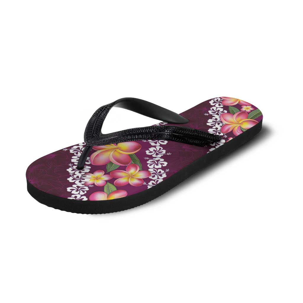 Pink Polynesia Flip Flops Plumeria Hibiscus Tropical Vibes - Polynesian Pride