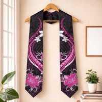 Pink Polynesian Pattern With Tropical Flowers Graduation Stole