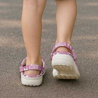 Pink Tonga Kilisimasi Fiefia Clogs Shoes Pacific Patchwork Xmas Vibes - Polynesian Pride