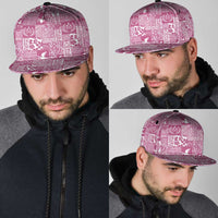 Pink Tonga Kilisimasi Fiefia Snapback Cap Pacific Patchwork Xmas Vibes - Polynesian Pride