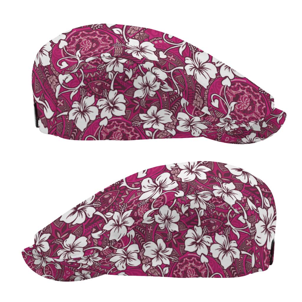 Piqi Bula Fiji Jeff Hat Fijian Tapa Seamless Hibiscus - Polynesian Pride