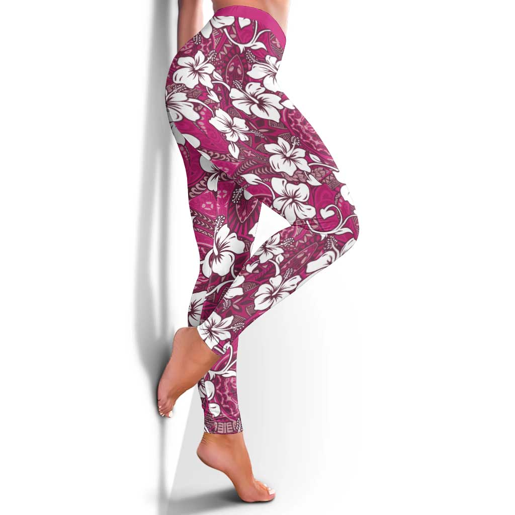 Piqi Bula Fiji Leggings Fijian Tapa Seamless Hibiscus - Polynesian Pride