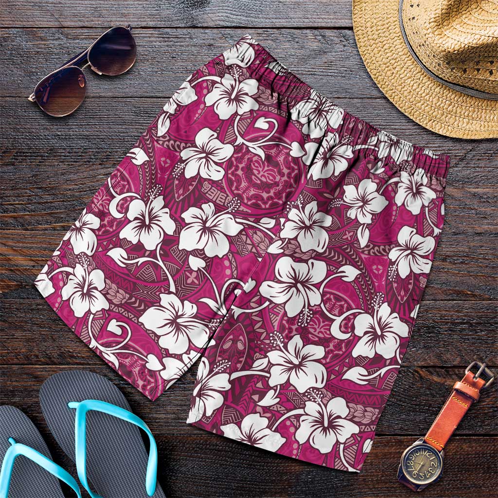 Piqi Bula Fiji Shorts for Men Fijian Tapa Seamless Hibiscus - Polynesian Pride