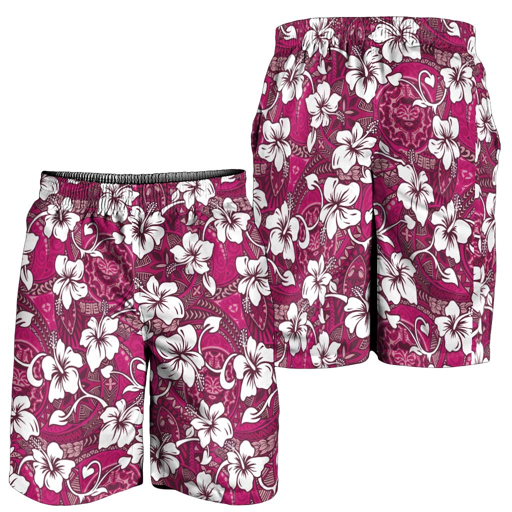 Piqi Bula Fiji Shorts for Men Fijian Tapa Seamless Hibiscus - Polynesian Pride