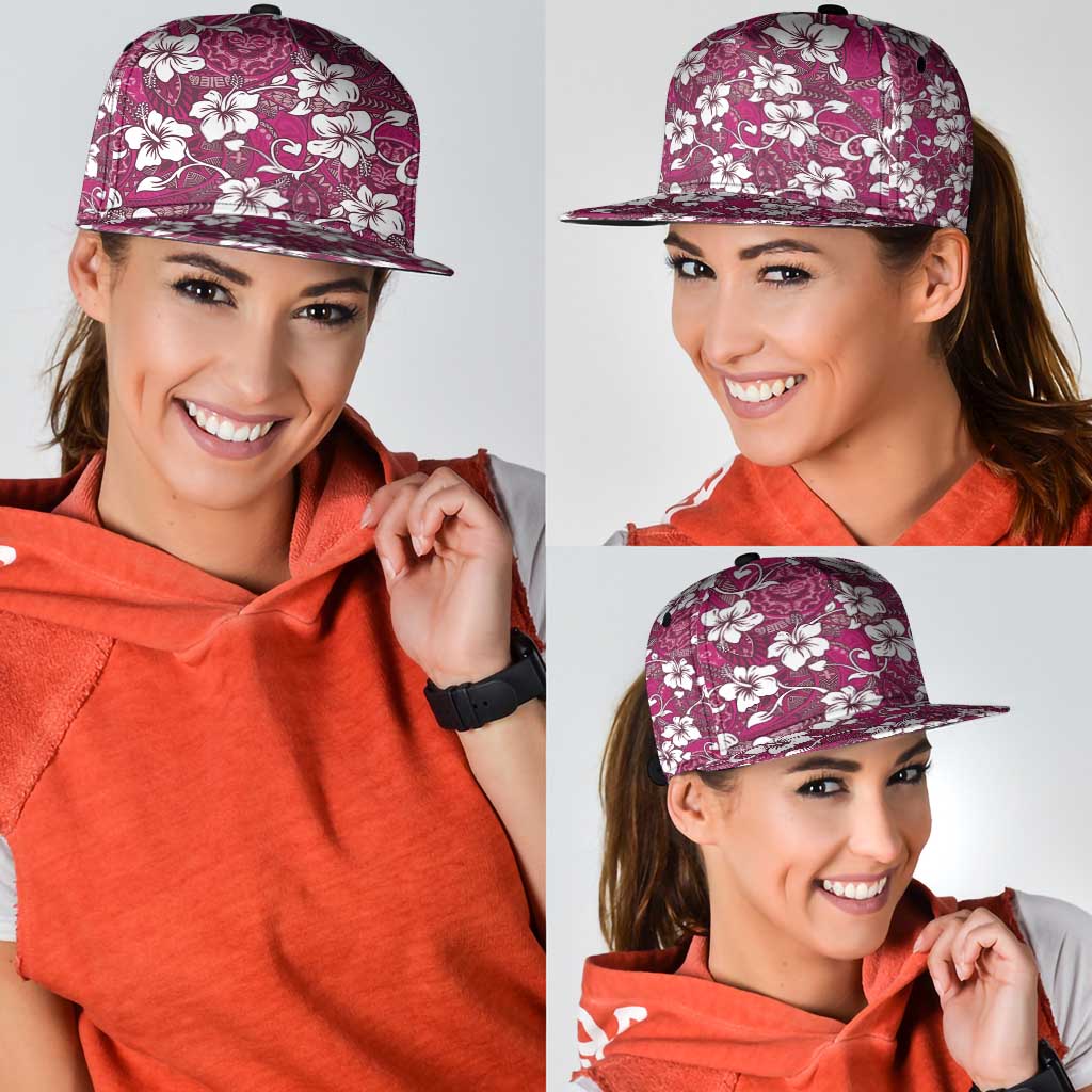 Piqi Bula Fiji Snapback Cap Fijian Tapa Seamless Hibiscus - Polynesian Pride