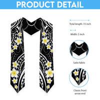 Plumeria With Black Polynesian Tattoo Pattern Graduation Stole