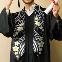 Plumeria With Black Polynesian Tattoo Pattern Graduation Stole