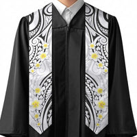 Plumeria With White Polynesian Tattoo Pattern Graduation Stole