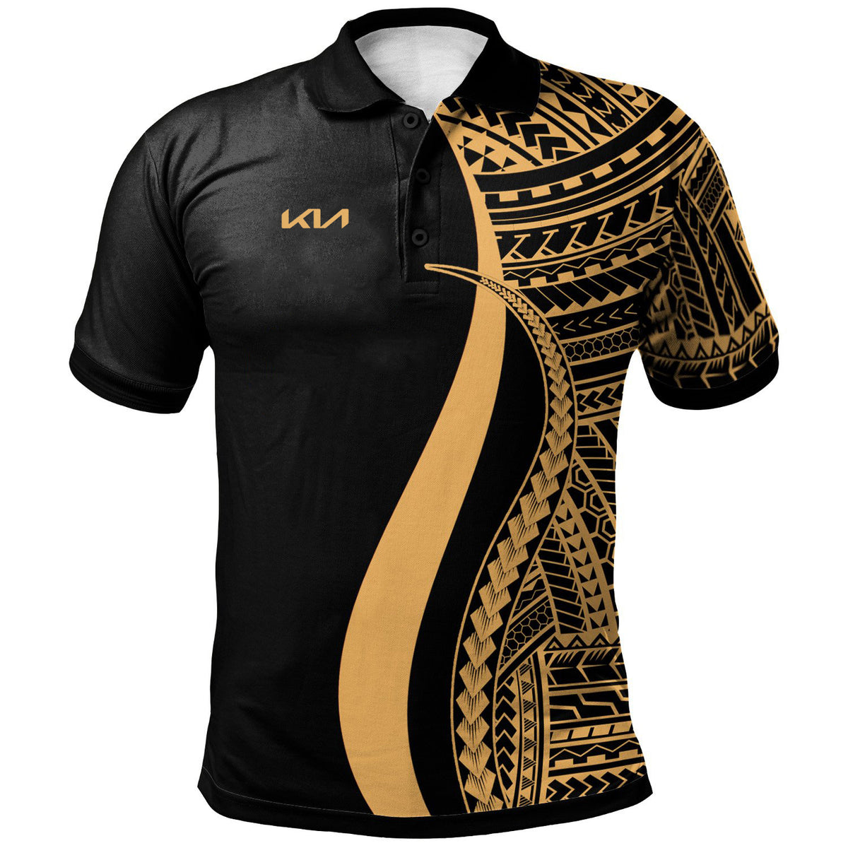 Custom request 22/01/25 - Special Polo Shirt Gold Polynesian Tribal LT9