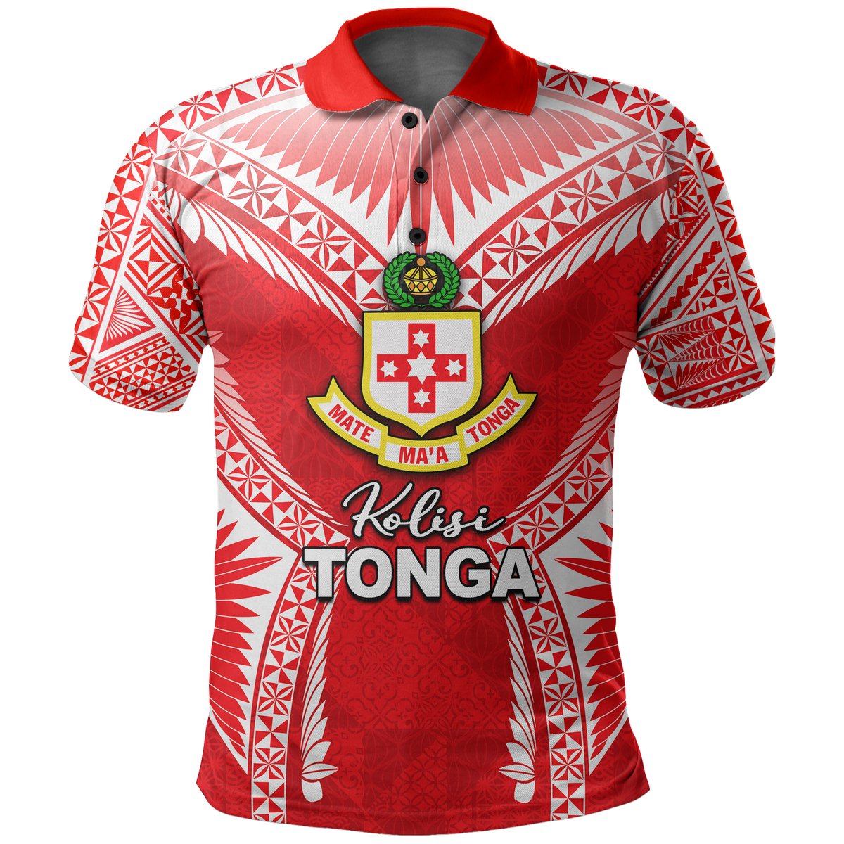 Custom Kolisi Tonga Polo Shirt Red Style LT6 Red - Polynesian Pride