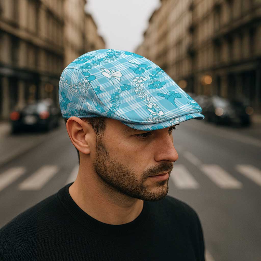 Polu Aloha Hawaii Jeff Hat Plumeria Lei With Palaka Motif - Polynesian Pride