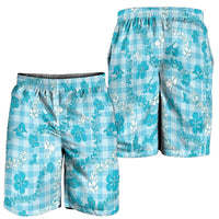 Polu Aloha Hawaii Shorts for Men Plumeria Lei With Palaka Motif - Polynesian Pride