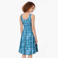 Polu Hawaii Breadfruit Palaka Motifs Midi Dress