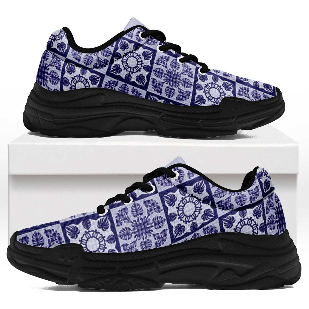 Polu Palaka Quilt Hawaii Chunky Sneakers Hawaiian Tropical Monstera Sea Turtle