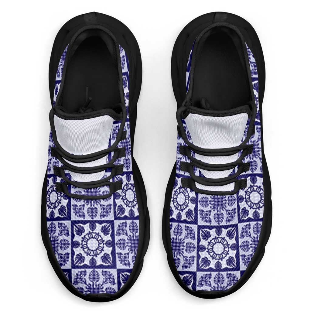 Polu Palaka Quilt Hawaii Clunky Sneakers Hawaiian Tropical Monstera Sea Turtle