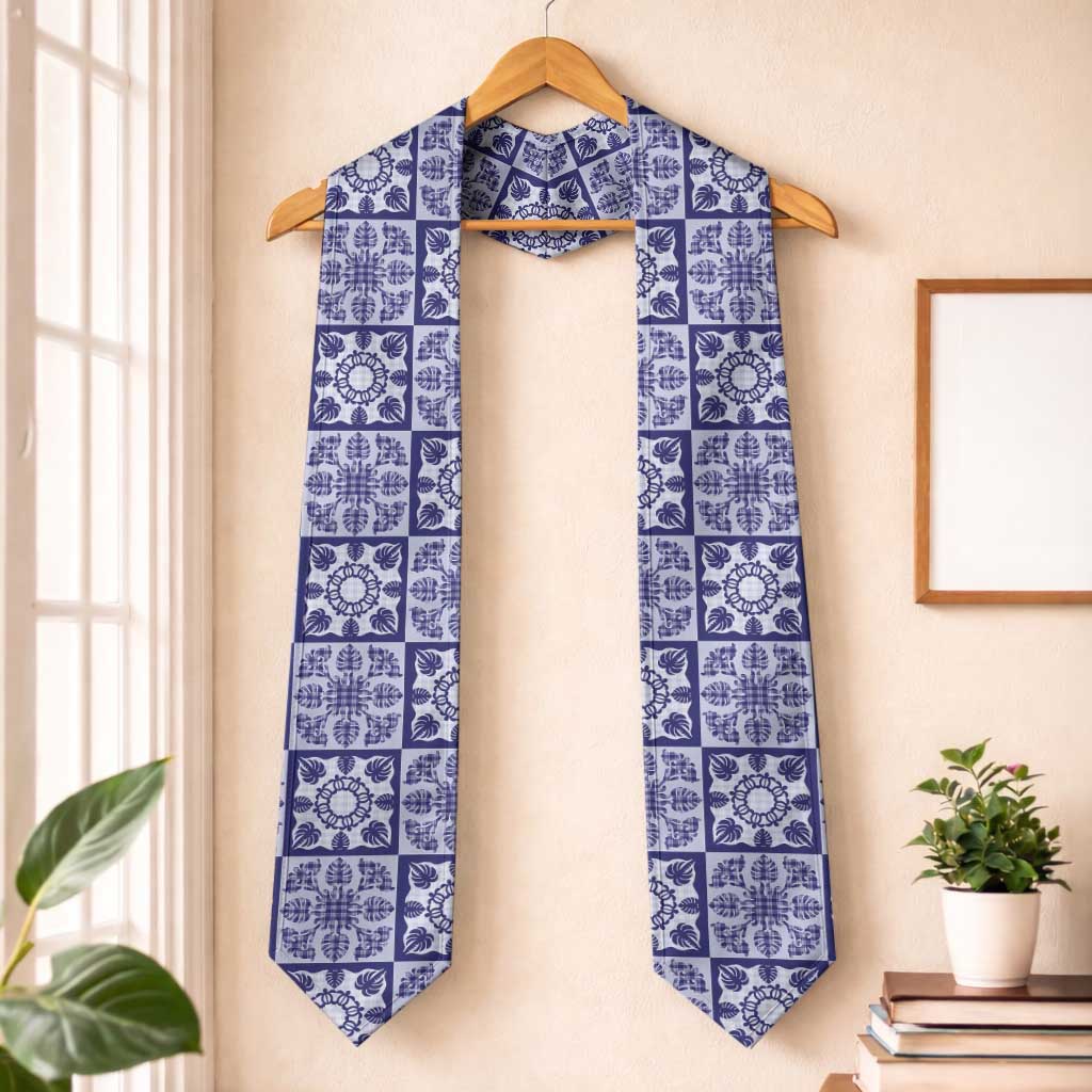 Polu Palaka Quilt Hawaii Graduation Stole Hawaiian Tropical Monstera Sea Turtle