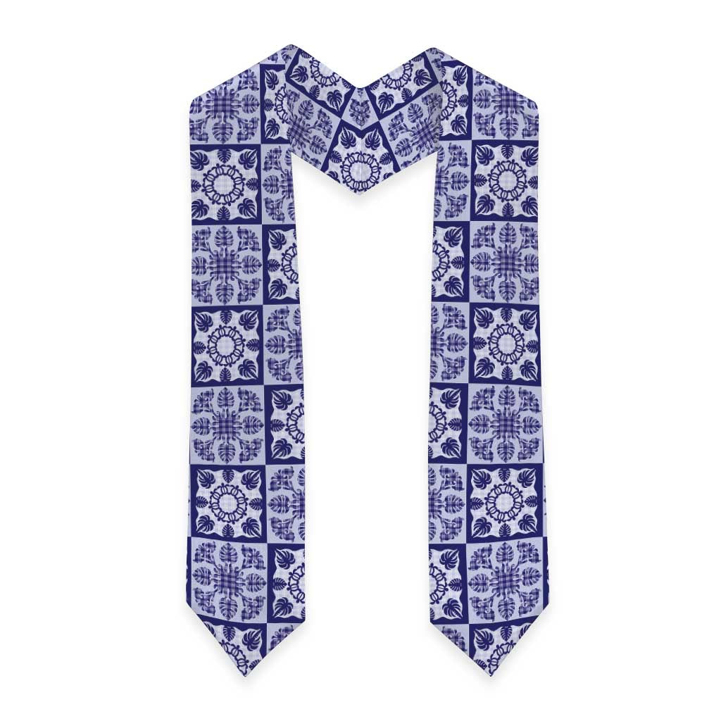 Polu Palaka Quilt Hawaii Graduation Stole Hawaiian Tropical Monstera Sea Turtle