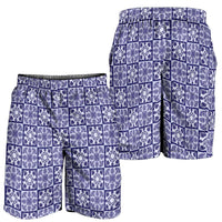 Polu Palaka Quilt Hawaii Shorts for Men Hawaiian Tropical Monstera Sea Turtle