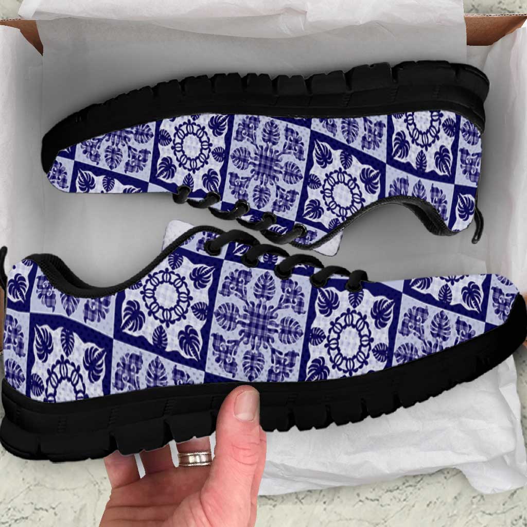 Polu Palaka Quilt Hawaii Sneakers Hawaiian Tropical Monstera Sea Turtle