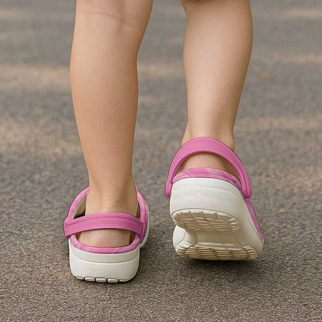 Polynesia Breast Cancer Awareness Clogs Shoes No One Fights Alone Turtle Ribbon - Pink Version