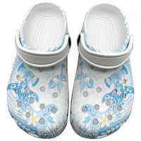 Polynesia Hammerhead Shark Clogs Shoes Tropical Flowers Tribal Pattern Blue - Polynesian Pride