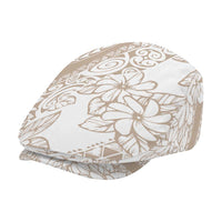 Polynesia Jeff Hat Polynesian Tropical Flowers Beige Pastel Vibes - Polynesian Pride