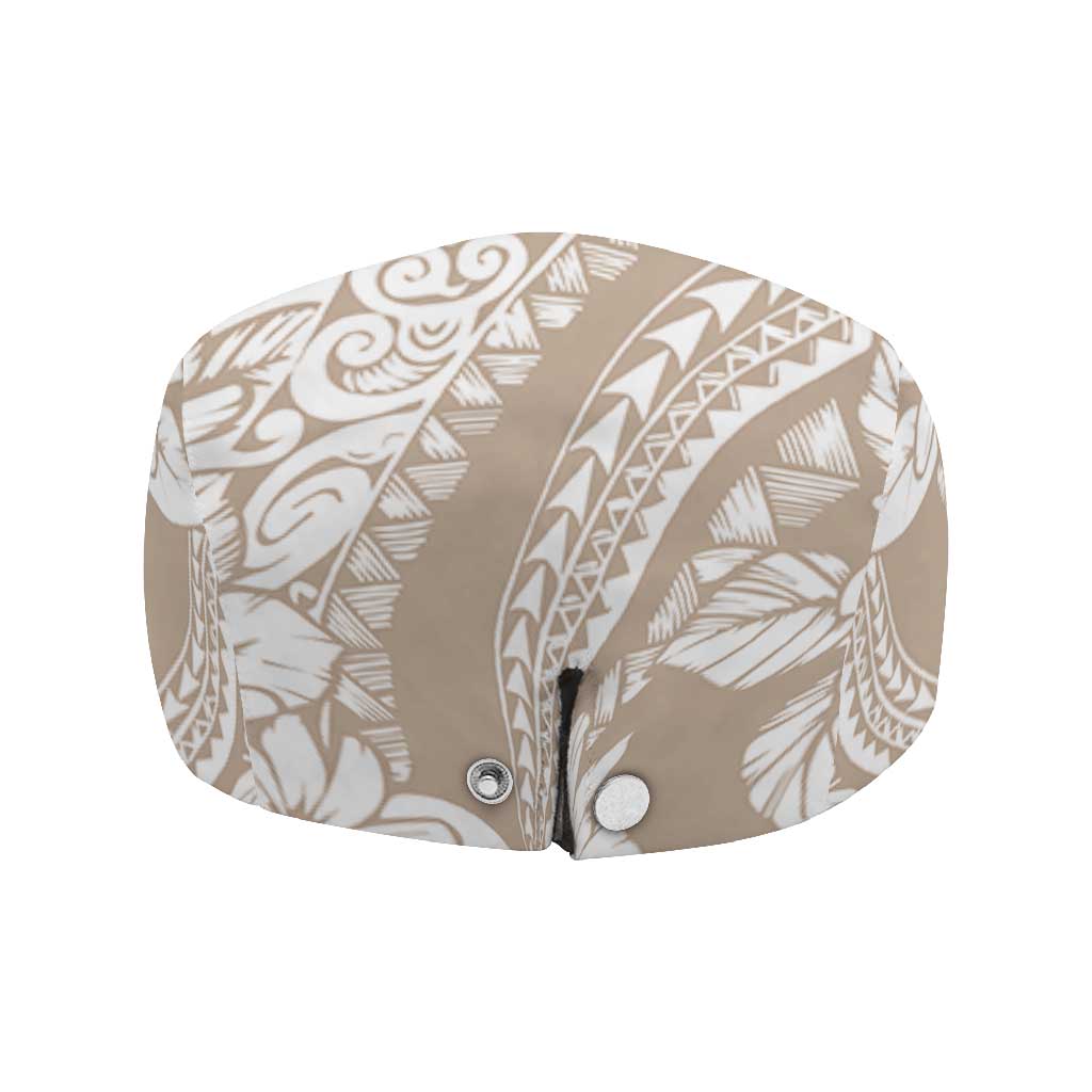 Polynesia Jeff Hat Polynesian Tropical Flowers Beige Pastel Vibes - Polynesian Pride