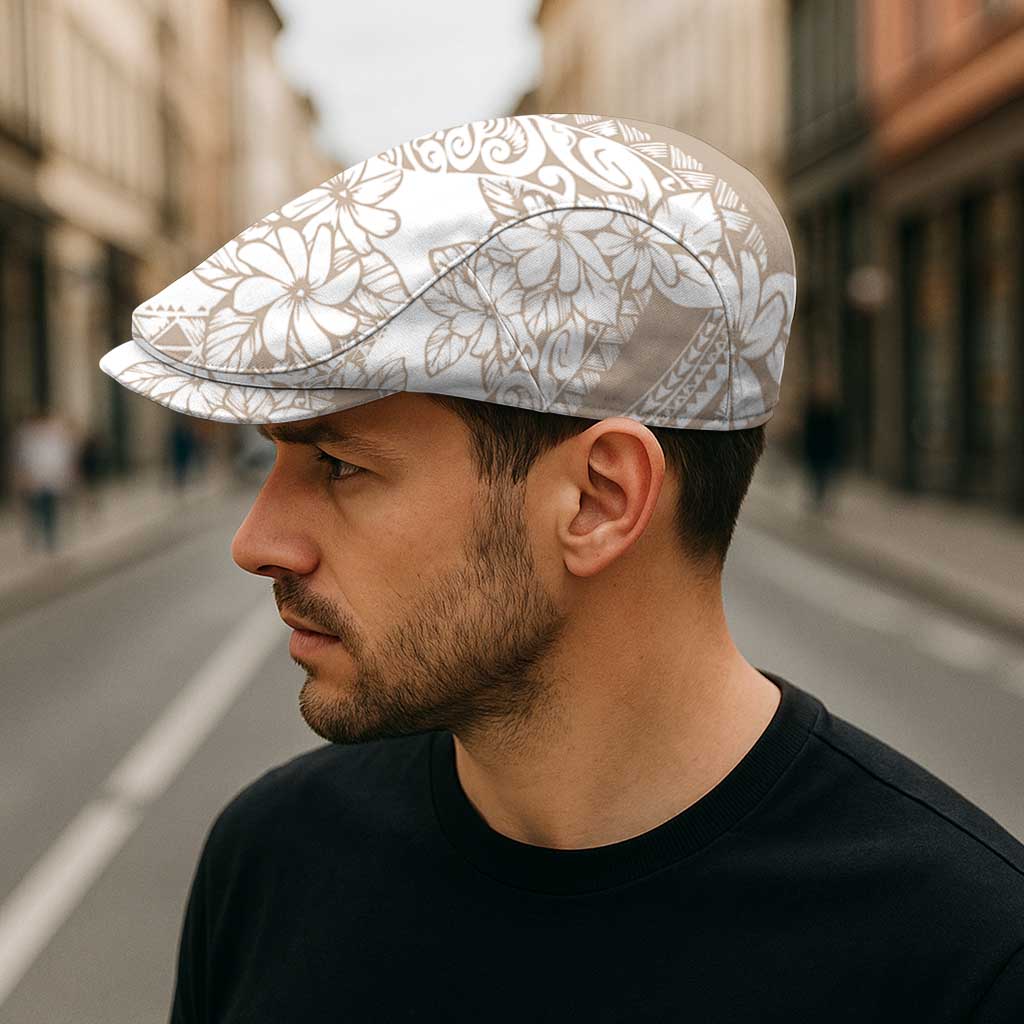 Polynesia Jeff Hat Polynesian Tropical Flowers Beige Pastel Vibes - Polynesian Pride
