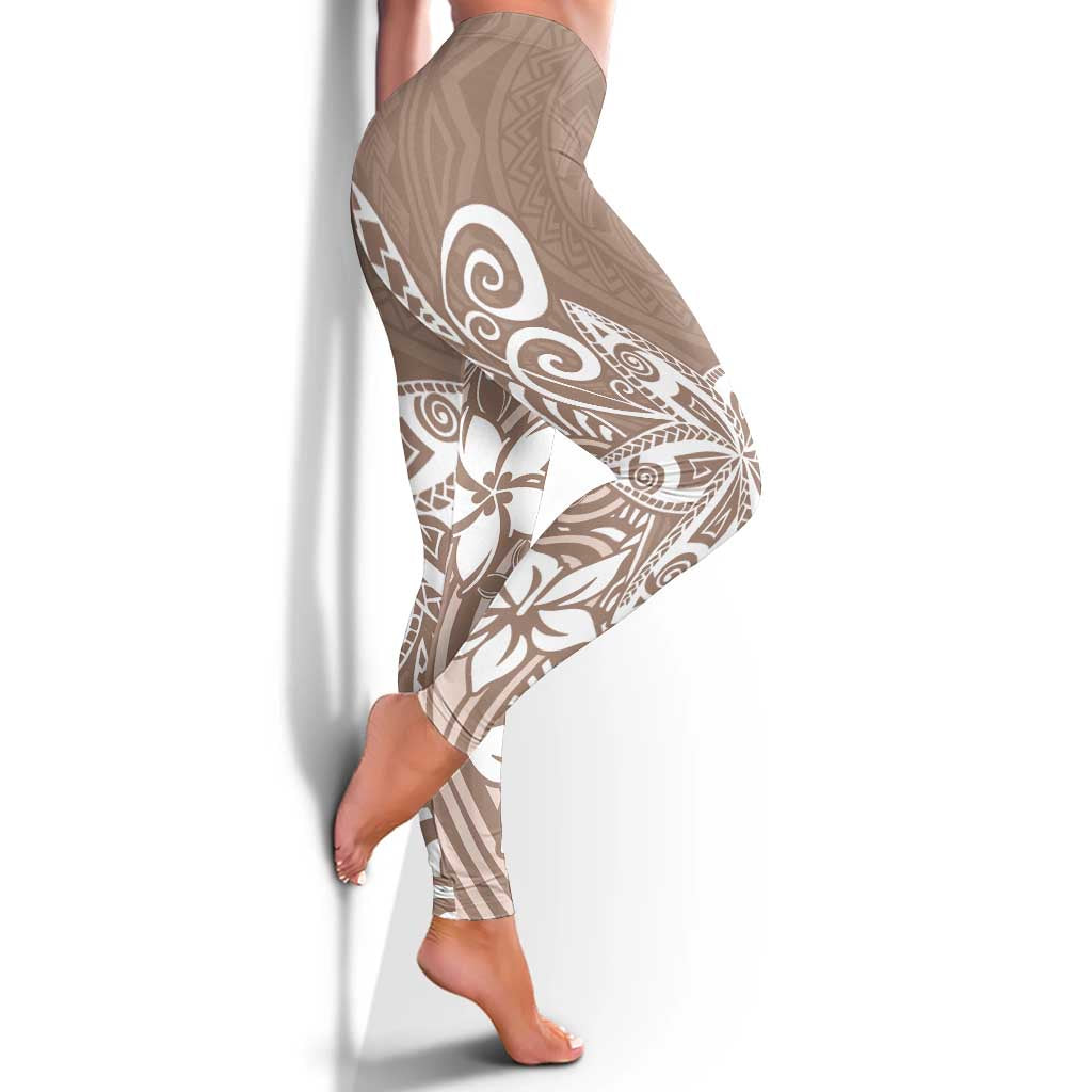 Polynesia Leggings Plumeria Beige Curves