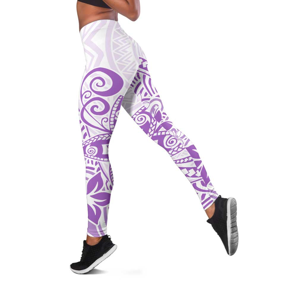 Polynesia Leggings Plumeria Lavender Curves