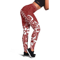 Polynesia Leggings Plumeria Red Curves