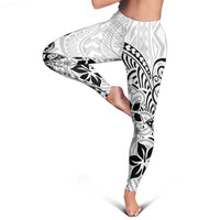 Polynesia Leggings Plumeria White Curves
