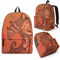 Polynesia Manta Ray Tattoo Backpack Tropical Plumeria Orange Polynesian Pattern LT14 - Polynesian Pride