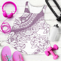 Polynesia Women Racerback Tank Polynesian Tropical Flowers Purple Pastel Vibes - Polynesian Pride