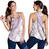 Polynesia Women Racerback Tank Polynesian Tropical Flowers Purple Pastel Vibes - Polynesian Pride