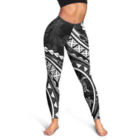 Polynesian Pride Leggings Turtle Hibiscus Luxury Style - Black - Polynesian Pride