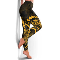 Polynesian Pride Leggings Turtle Hibiscus Luxury Style - Merigold - Polynesian Pride
