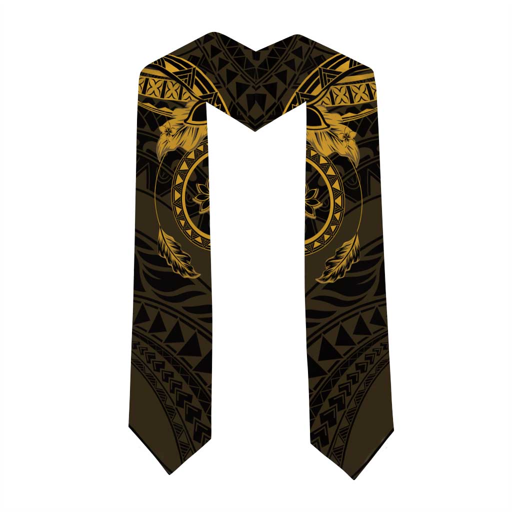 Polynesian Sunset Plumeria Graduation Stole Gold Polynesian Tattoo