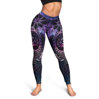 Polynesian Sunset Plumeria Leggings Galaxy Polynesian Tattoo - Polynesian Pride