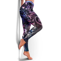 Polynesian Sunset Plumeria Leggings Galaxy Polynesian Tattoo - Polynesian Pride