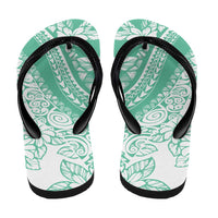 Polynesian Tiare Flower Cyan Pastel Flip Flops LT14 - Polynesian Pride