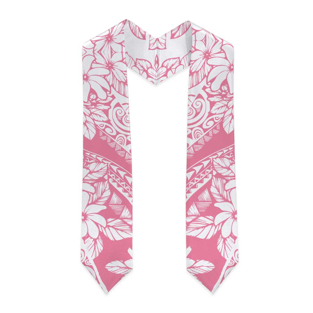 Polynesian Tiare Flower Pink Pastel Graduation Stole LT14 - Polynesian Pride