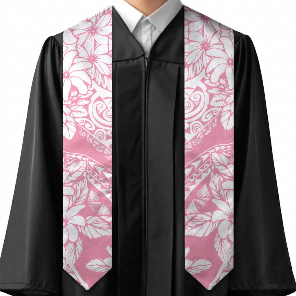 Polynesian Tiare Flower Pink Pastel Graduation Stole LT14 - Polynesian Pride