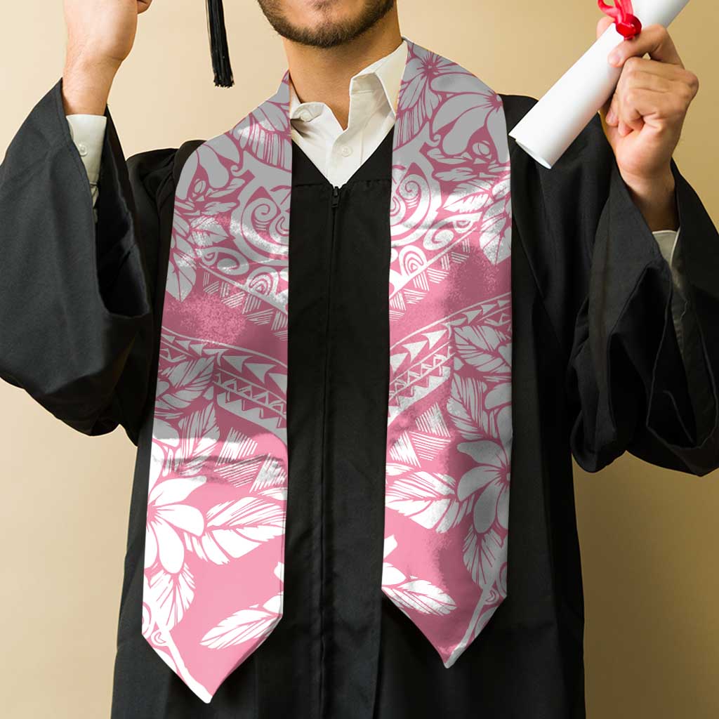 Polynesian Tiare Flower Pink Pastel Graduation Stole LT14 - Polynesian Pride