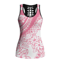 Polynesian Tiare Flower Pink Pastel Hollow Tank Top LT14 Female Pink - Polynesian Pride