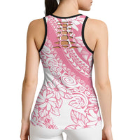 Polynesian Tiare Flower Pink Pastel Hollow Tank Top LT14 - Polynesian Pride
