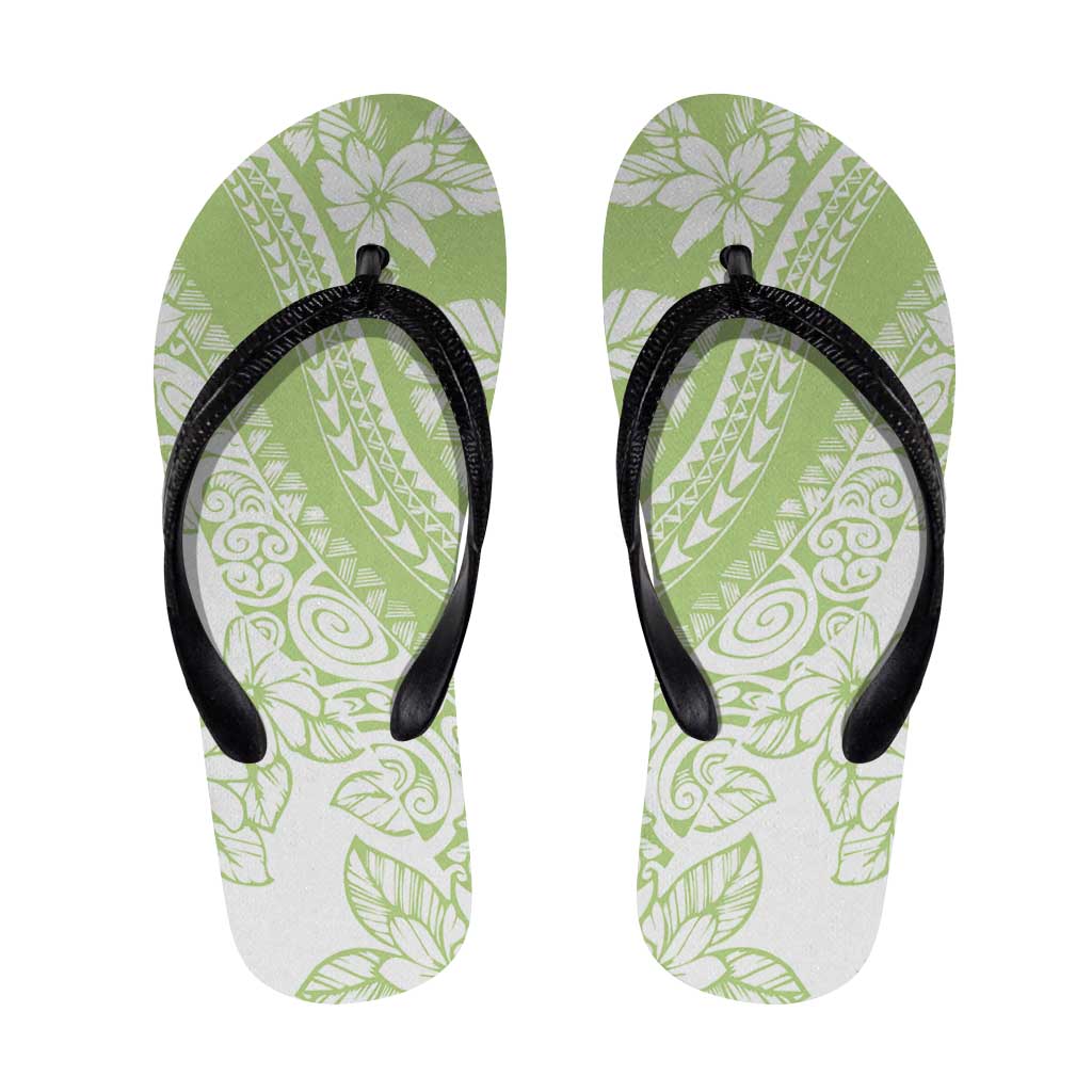 Polynesian Tiare Flower Sage Green Pastel Flip Flops LT14 Sage Green - Polynesian Pride
