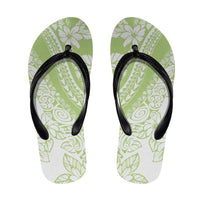 Polynesian Tiare Flower Sage Green Pastel Flip Flops LT14 Sage Green - Polynesian Pride