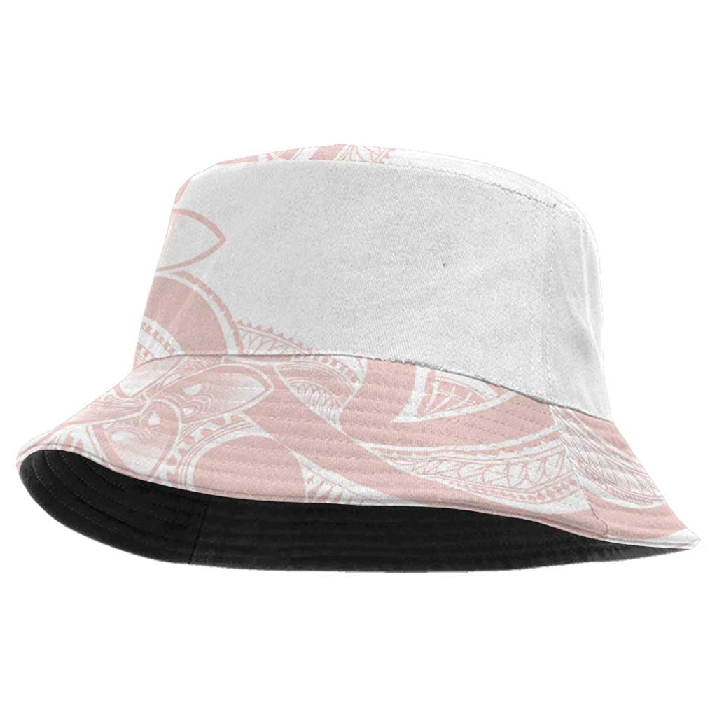 Polynesian Tribal Plumeria Lotu Tamaiti Bucket Hat Pastel Blush - Polynesian Pride